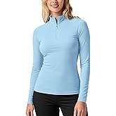Zengjo Womens 1/4 Zip Pullover Athletic – Long Sleeve Quarter-Zip Running/Workout/Golf Top, Mock Neck, Quick-Dry