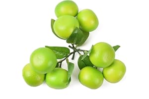 Hagao Fake Mini Tangerine Orange Artificial Fruit Simulation Fake Lifelike for Home Party Kitchen Festival Decoration 3PCS (Green)