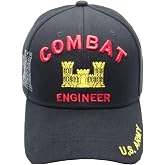 Combat Engineer US Army Baseball Cap, Black | Emblem Shadow on Side