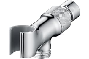 SONTIY All Metal Handheld Shower Head Holders, 1/2" Shower Hose Holder Fits Most Hand Showerheads, Brass Hand Held Shower Head Holder Adjustable Shower Arm Mount, Easy to Install(Chrome)