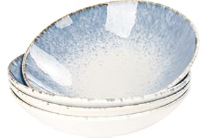 jinsongdafa Ceramics Pasta Bowls Dinner Bowl Set of 4, Salad Pasta plates, Large Serving Bowls for Entertainment, Microwave &