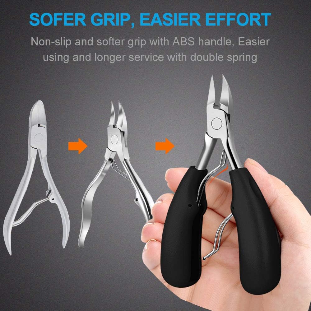 4PCS Toe Nail Clipper for Ingrown or Thick Toenails,Toenails Trimmer and Professional Podiatrist Toenail Nipper for Seniors with Surgical Stainless Steel Sharp Blades Soft Grip Handle Wanmat: Health & Personal Care