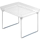 madesmart Stacking Shelf, Blue | vertical space, stackable design, stable platform, spices cans jars, cabinet pantry use, countertop use, woman owned
