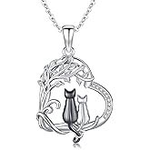 KoyeKei 925 Sterling Silver Dog Cat Necklace Pendant Pet Jewelry Gifts for Women