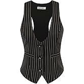 GRACE KARIN Women's Suit Vest Top, Dressy Casual Sleeveless Button Wasitcoat, Fromal Steampunk Blazer For Work Office