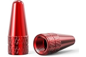 HZJD Bike Presta Valve Caps, red(2 Pack)