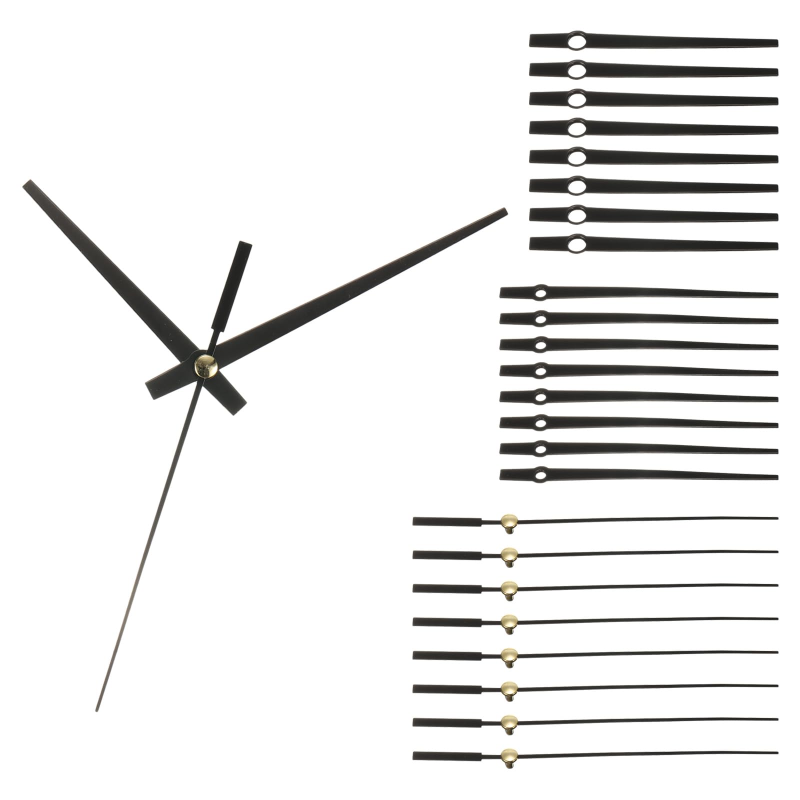 PATIKIL Replacement Clock Hands Kit, 8 Set Replacement Clock Hands Kits Clock Mechanism Movement Aluminum Wall Clock Hands Parts Replacement for Wall Clock Repair DIY, Black, A12