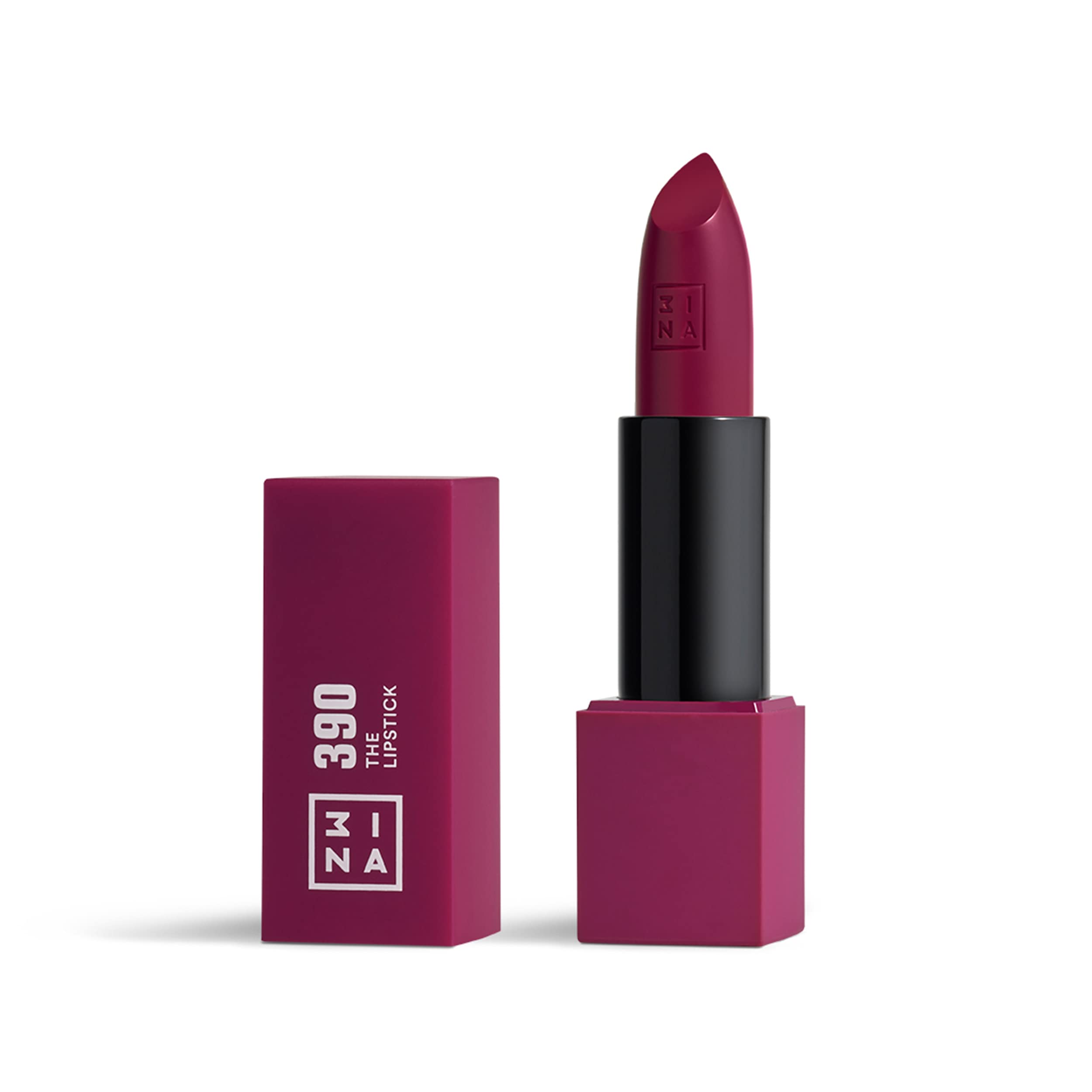 3INA MAKEUP - The Lipstick 390- Dark Purple Lipstick with Vitamin E & Shea Butter - Long Lasting Matte Creamy Lip Colour