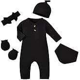 Aalizzwell Newborn Baby Ribbed Romper