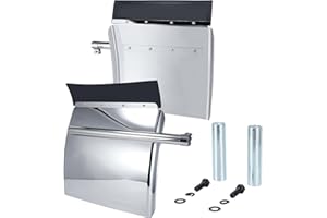 PRINIC 24"x24" Quarter Fenders for Semi Truck, Stainless Steel/Polypropylene, Tube Bracket and Single Bolt Mounting Brackets Hardware Included, Right Left 2 Set in Pair (Stainless Steel - Silver)