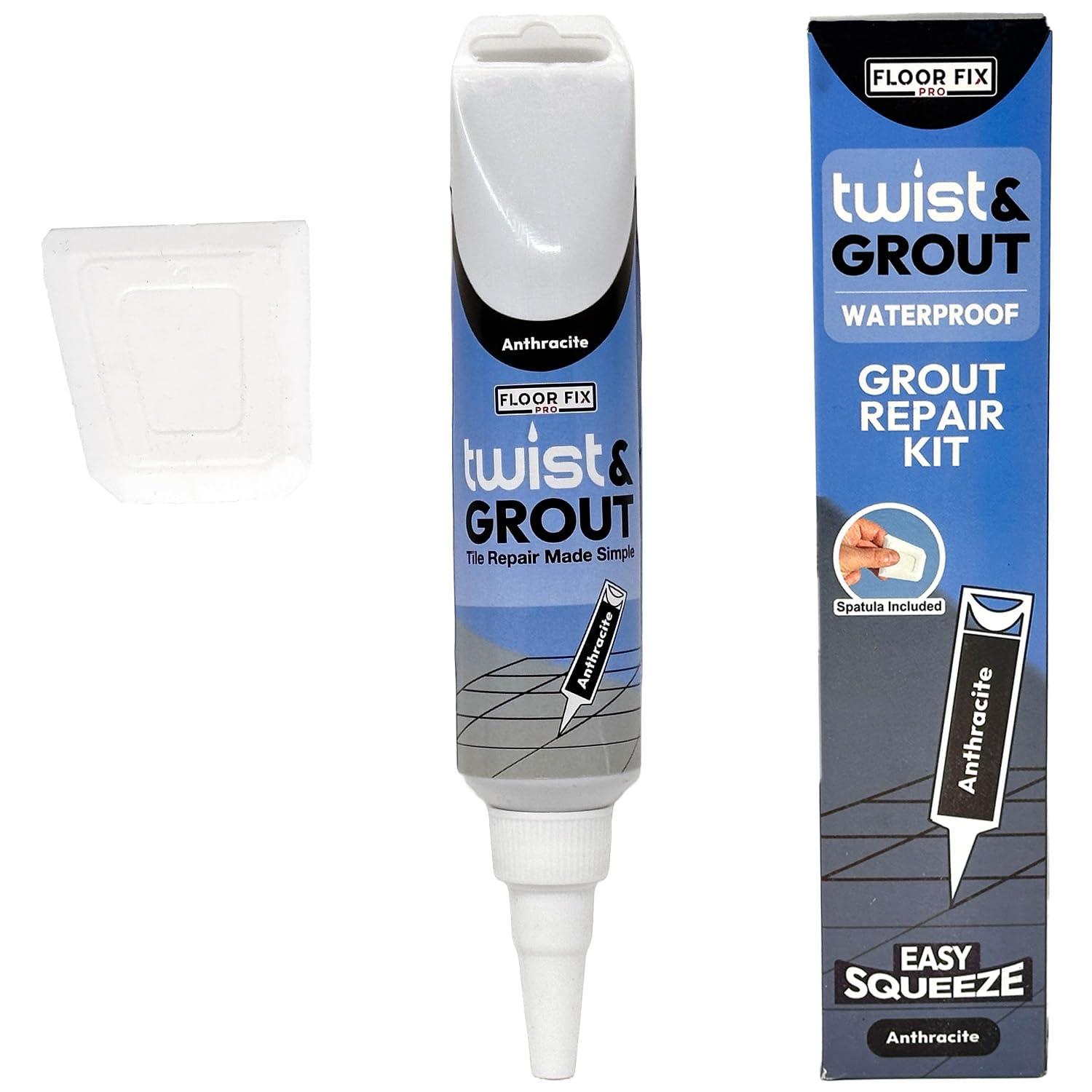 Twist & Grout Repair Kit From Floor-Fix Pro - Premixed & Waterproof Fast Drying Anthracite Reviver - Bathroom, Shower, Kitchen (Anthracite)
