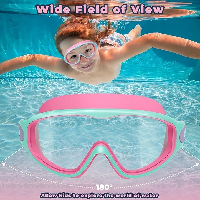 Last Page® 2PCS Swim Goggles for Kids 3-15 Large Frame Anti-Fog/UV Swimming Goggles for Boys Girls Toddler