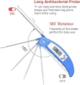 Flintronic Digital Instant Read Meat Thermometer Blue with Foldable Probe view 2