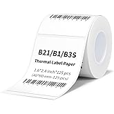 NIIMBOT Labels for B1/B21/B3S/K3,1.57'' x 2.36'' (40x60mm),125 Labels/Roll, Waterproof Thermal Label Print Paper for Barcode/Address/Mailing/Clothing/Business Tag,White