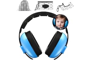 Baby Ear Protection Noise Cancelling Headphones by Kiki Babies, Ear Muffs for Infants & Newborns Noise Reduction Include Trav