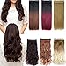 24-30 Inches Straight Curly 3/4 Half Full Head 1 Piece 5 Clips in Hair Extensions, Bleach Blonde, 29 Inch-Curly
