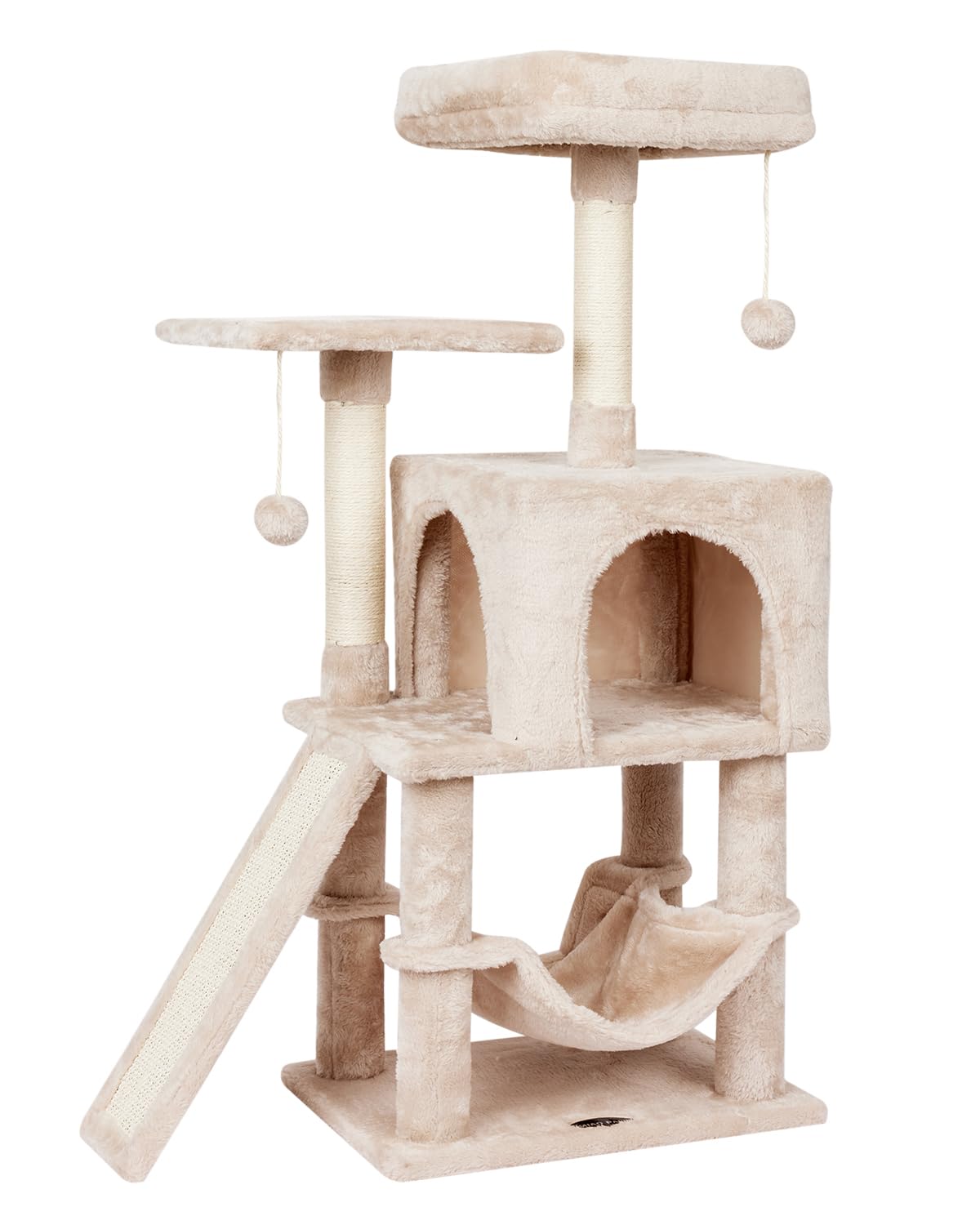 Photo 1 of MIAO PAW Cute Cat Tree Tower for Indoor Cat Tower with Scratching Post Modern Activity House Hammock Hanging Ball Condo with Board Beige