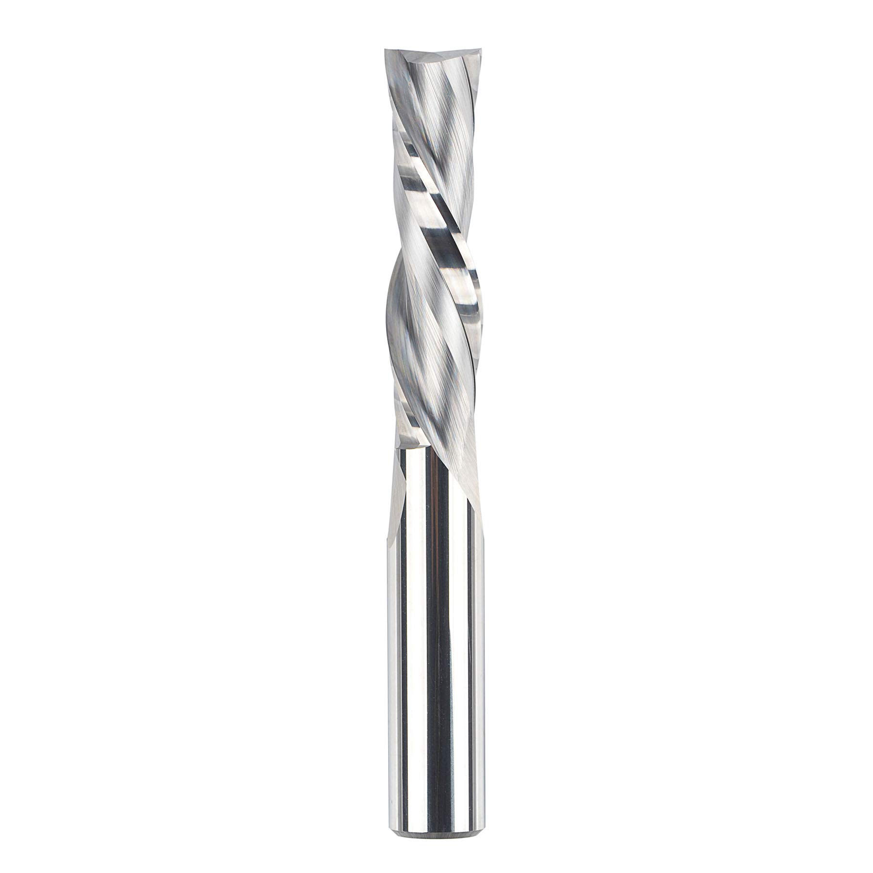 SpeTool Spiral Downcut Router Bit, 1/2 Inch Shank, 1/2 Inch Cutting Diameter, 2 Inch Cutting Length, 4 Inch Overall Length, HRC55 Solid Carbide CNC End Mill for Wood