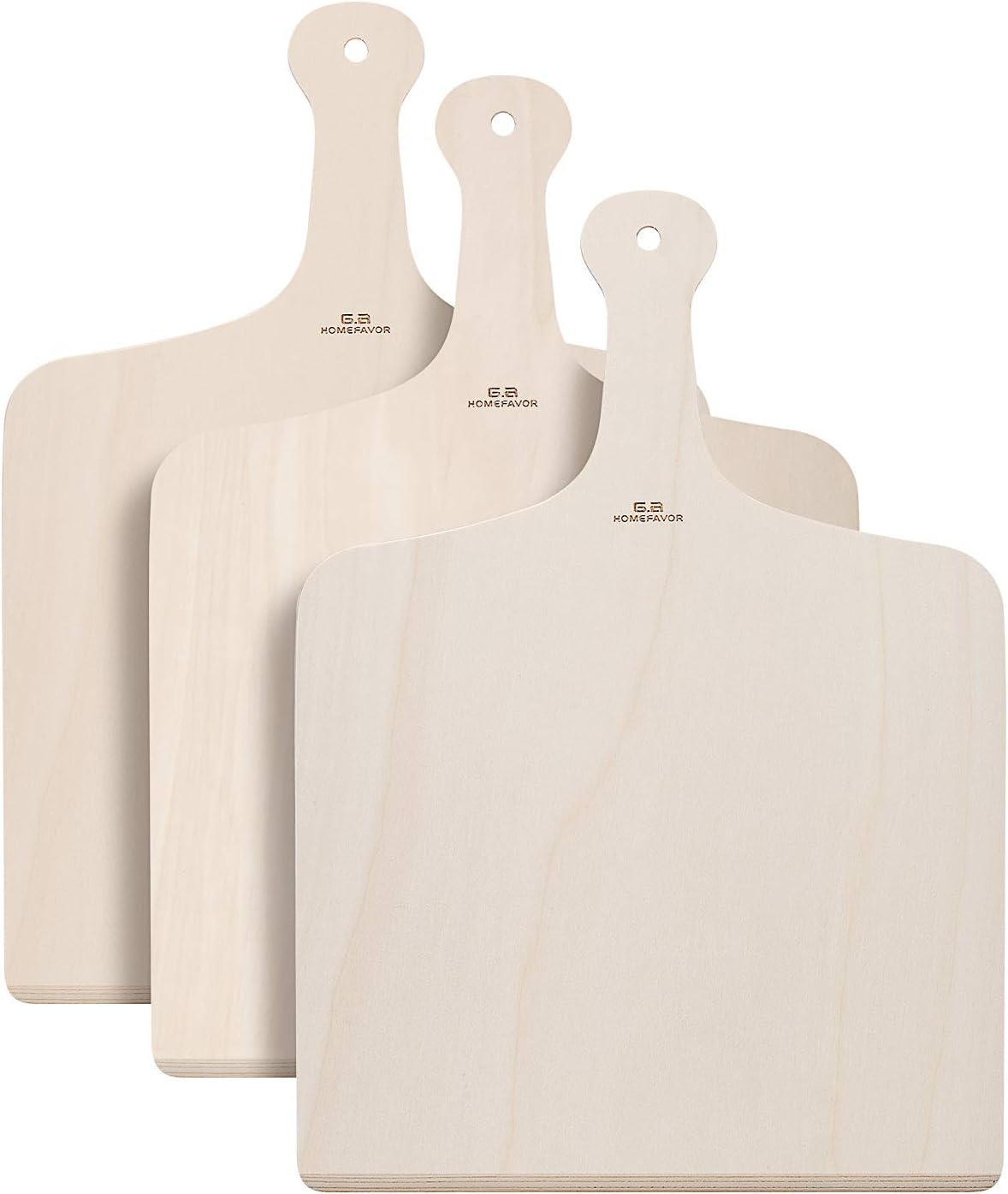 G.a HOMEFAVOR 3 Pieces Wood Pizza Peel, Pizza Paddle Serving Board Set Pizza Spatula for Oven or Grill for Homemade Pizza Cake Bread