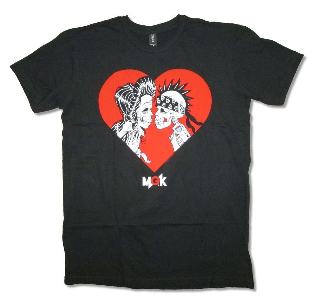 Machine Gun Kelly A Little More Skeletons Heart Black T Shirt Mgk Minaze