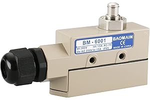 Baomain TZ-6 Sealed Limit Switch TZ-6001 AC 250V 15A Plunger Only for Push & Pull Door/Roll-up Door - Fits for Maxwell, Pioneer, Aerial, Awoco, Mars Air Curtains and Welbon IP65 CE Listed
