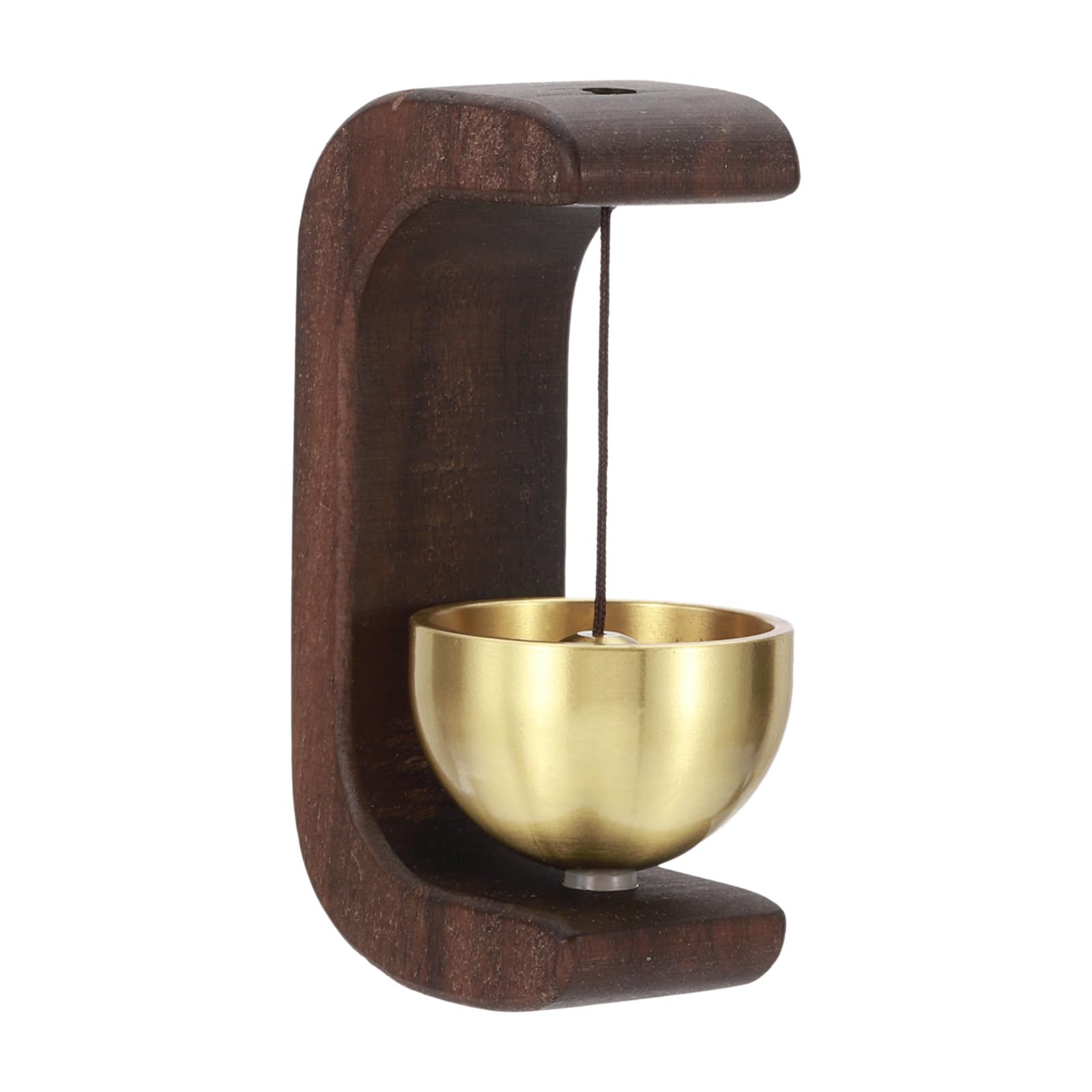 PATIKIL Magnetic Shopkeepers Bell for Door Opening, Woodybeing Door Chime for Business Office Ornaments Hanging Decoration Entrance Fridge Sticker Walnut (C-Shape)