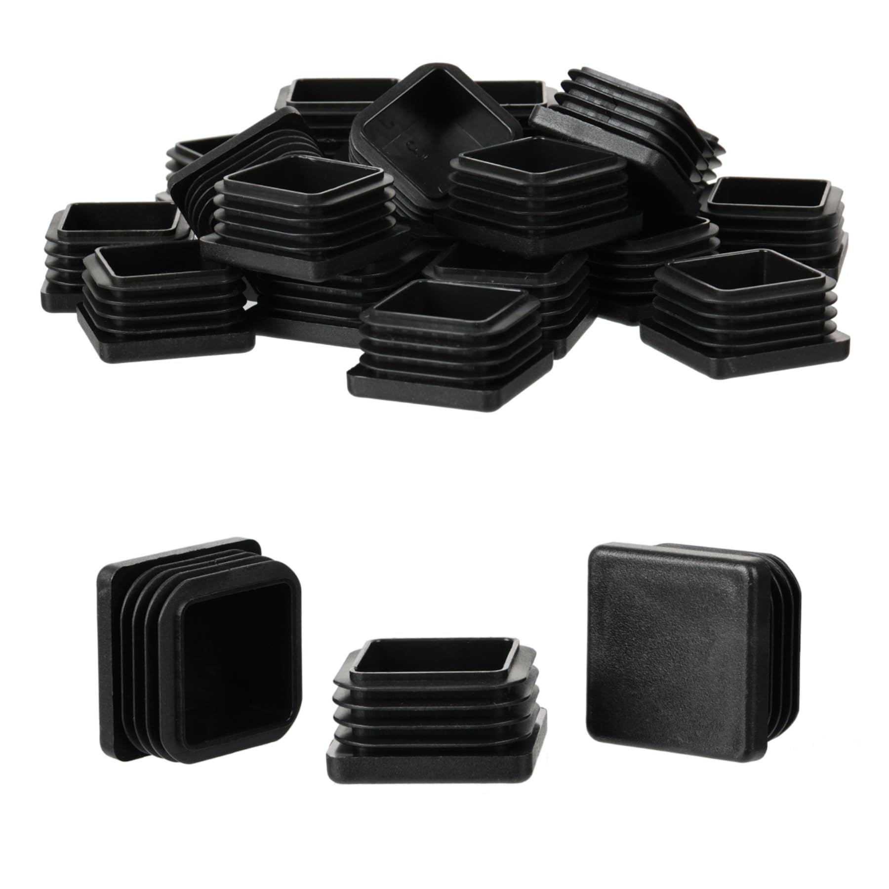Photo 1 of 1-3/8" Square Tube End Cap Plastic Plugs Chair End Caps 1.38 Inch (35mm), 1 3/8 X 1 3/8 Tubing Plugs Furniture Sliders Glides Black (Fit 1.19-1.3" Square Tube Inner Size, 24pack)