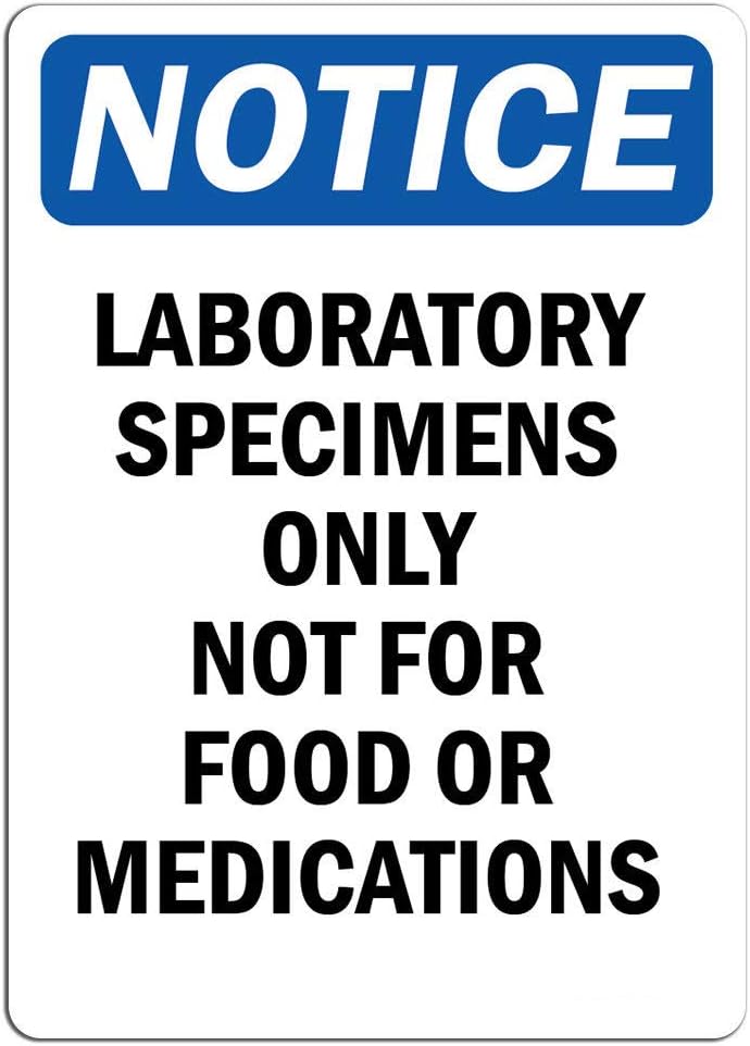 Notice Laboratory Specimens Only Not Sign Label Decal