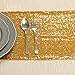 Ling's moment 12 x 108 Inch Sparkly Gold Sequin Table Runner (Hem Edge) for Vintage Wedding Party Bridal Shower Baby Shower Christmas Decorations