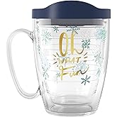 Tervis EttaVee Oh What Fun Christmas Holiday Made in USA Double Walled Insulated Tumbler Travel Cup Keeps Drinks Cold & Hot, 16oz Mug, Oh What Fun