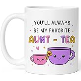 FUNITZ Gifts For Aunt, Auntie My Favorite Aunt-tea Gift, Funny Best Aunty Mug - Perfect Birthday, Christmas Gifts For Auntie From Niece, Nephew