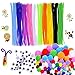 450 Pcs Pipe Cleaners, Which Includes 100Pcs Pipe Cleaners Craft,150Pcs Googly Eyes Self Adhesive and 200Pcs Pompoms for Arts and Crafts for Kids Ages 8-12