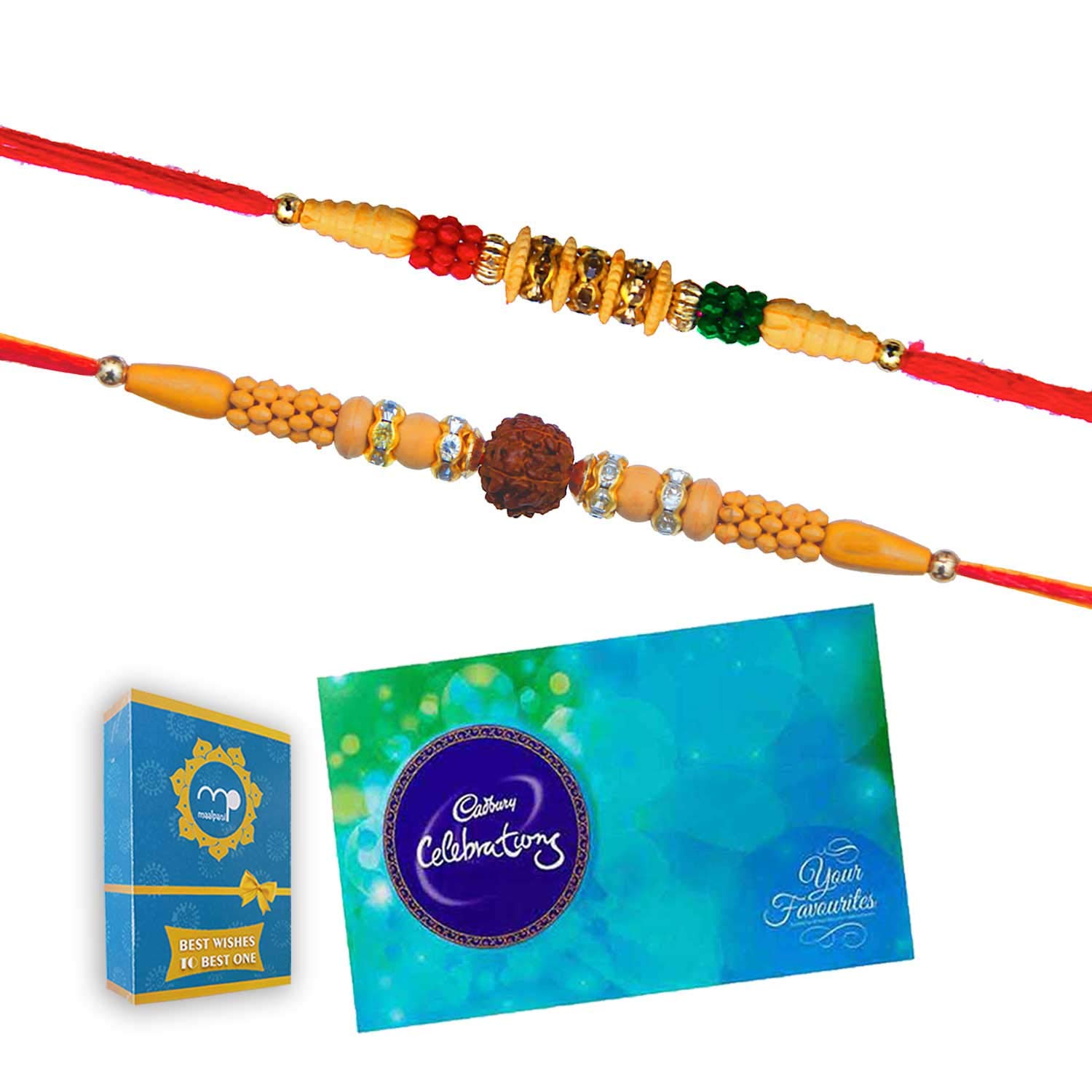 Maalpani Divine Rudrakhsh Rakhi For Bhaiya And Lumba Rakhi For Bhabhi