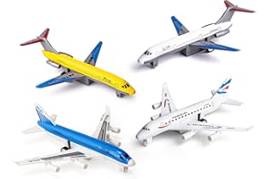 Bigefeixu 4 Pack Airplane Toys, Metal Plane Pull Back Airplane Toys for 3 4 5 6 Years Old Boys Girls, Die Cast Aircraft Plane Models, Kids' Play Vehicles Aeroplane Airplanes for Kids Birthday Gifts