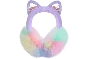 POP YOUR DREAM Winter Cat Ear Earmuff Shinny Star Rainbow Ear Muff Foldable Girls Ear Warmers Plush Outdoor Ear Covers