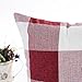 4TH Emotion Red White Christmas Buffalo Checkers Plaids Throw Pillow Cover Cushion Case Cotton Linen Home Decorations for Sofa 18 x 18 Inch