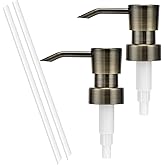 Soap Dispenser Pump Replacement for Standard 28/400 Thread Size Refill Dispenser Pump Head for Lotion Dish Soap Kitchen Bathroom Countertops,2 Pack(Bronze)