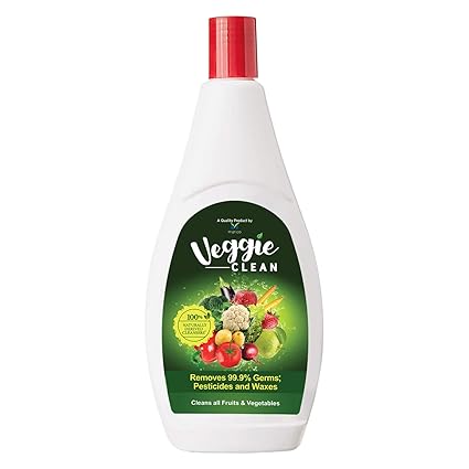Veggie Clean 400 ml, 100% Safe, Scientific & Natural Vegetable & Fruit Wash Liquid | Removes 99.9% Germs, Pesticides & Waxes | No harmful Preservatives, Sulphates, Soap or Alcohol