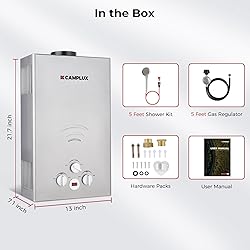CAMPLUX Tankless Water Heater - 2.64GPM Portable