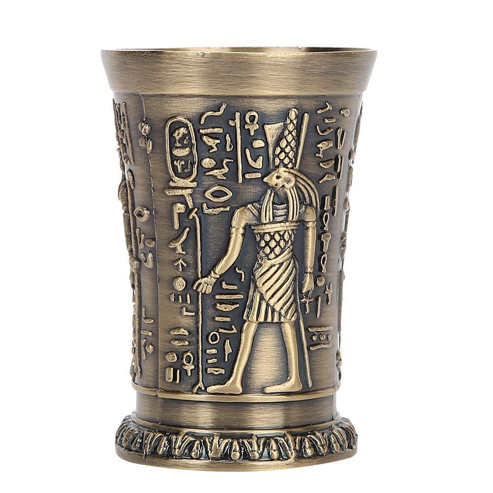Metal Wine Goblet Vintage Whiskey Shot Glass Hand-Embossed Mini Cup Gift Decoration Ornaments(#1)
