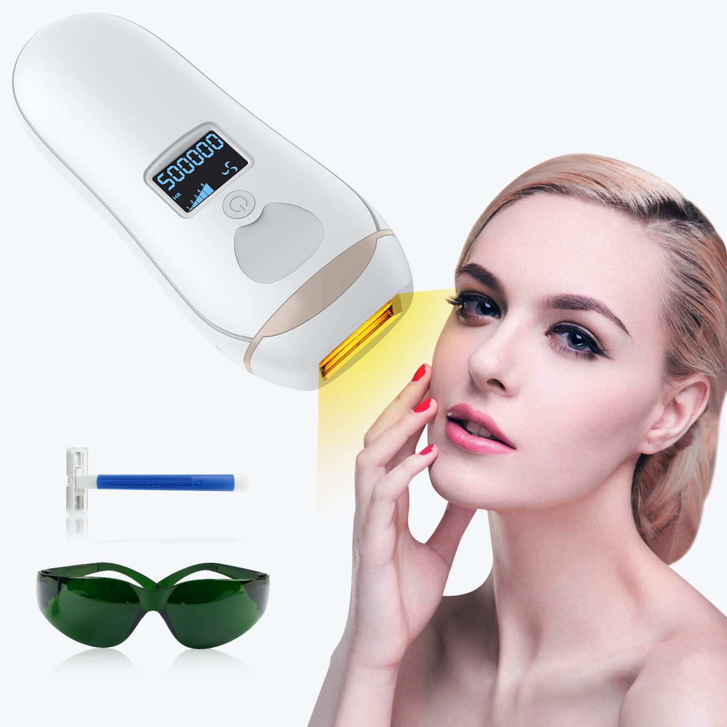 Hair Removal For Women & Men,IPL Facial Body 500,000 Flashes Permanent