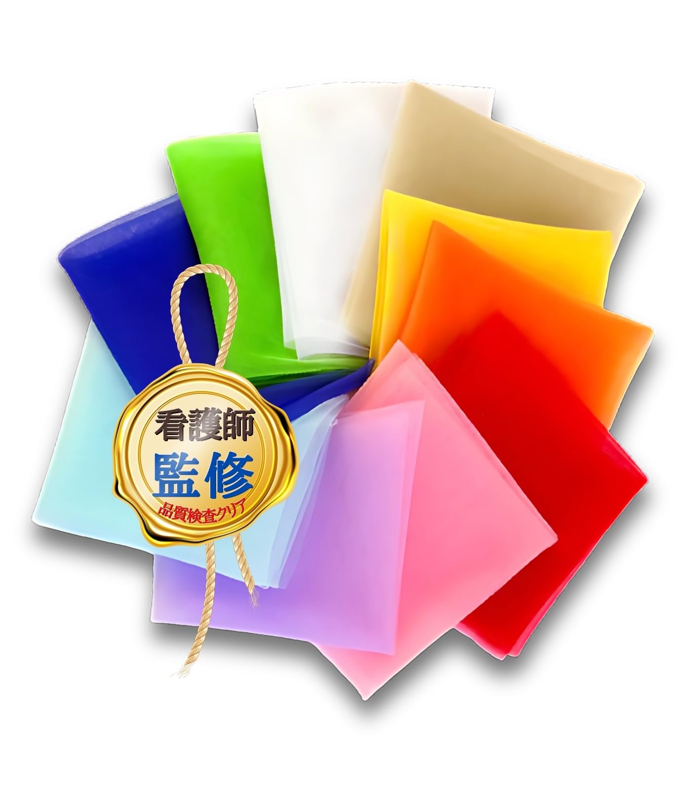 [BREEK] 【品質検査クリア】保育園勤務の看護師が監修 ほつれにくいリトミックスカーフ カラフルクロース 10枚10色セット商品画像