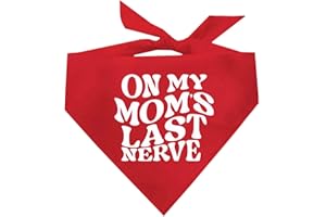 TEES & TAILS On My Moms Last Nerve Funny Dog Bandana (Red, OS 1111)