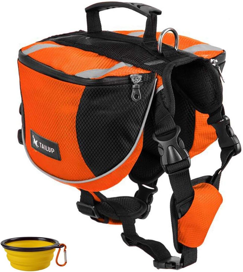 Homiego Dog Saddlebags Hound Travel Hiking Camping Backpack Saddle Bag for Small Medium Large Dogs