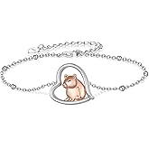 Capybara Bracelet 925 Sterling Silver Capybara Gifts Animal Bracelet Cute Capybara Jewelry for Women