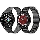 Metal Band Compatible with Galaxy Watch 8 7 6 5 4 40mm 44mm,Watch 8 Classic 46mm Bands,Samsung Watch Ultra 47mm Bands, Business Stainless Steel Straps for Men and Women