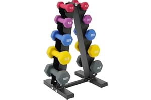 Fitvids Colored Neoprene Dumbbell Set with Rack - Multiple Weight Options