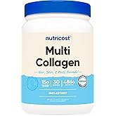 Nutricost Multi Collagen Protein Complex (Unflavored) 30 Servings | Supplement with Biotin, Hyaluronic Acid, and Collagen Peptides
