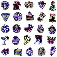 Neon and Colorful Christmas Stickers for Wall Laptop Water Bottles Car Bumper Guitar Luggage Waterproof Vinyl Decals Cool Graffiti Stickers Pack (25pcs Neon and 25pcs Colorful Christmas Stickers)