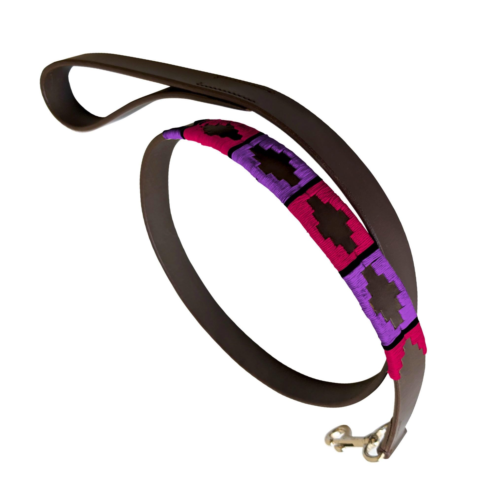 Carlos Diaz Genuine Leather Waxed Embroidered Polo Dog Lead